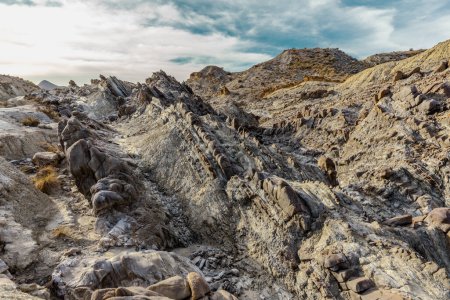 Photo for Arid stony ground landscape in the Tabernas desert in Andalusia Spain - Royalty Free Image