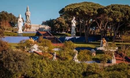 Landscape in Oriental Garden Bacalhoa Buddha Eden Park Buddha statues in Portugal