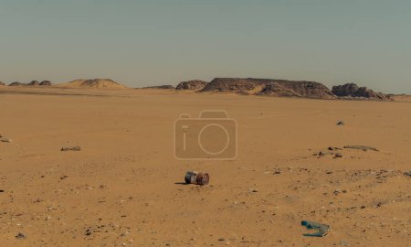 Arabian desert landscape in Egypt near the Nile river, Travel Africa Egypt Desert 