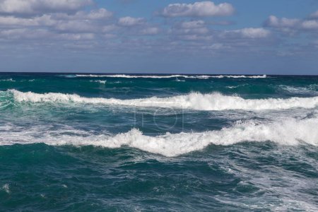 Powerful waves in Atlantic ocean.