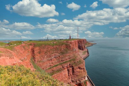 Red cliffs and rock formation on the island of Heligoland.