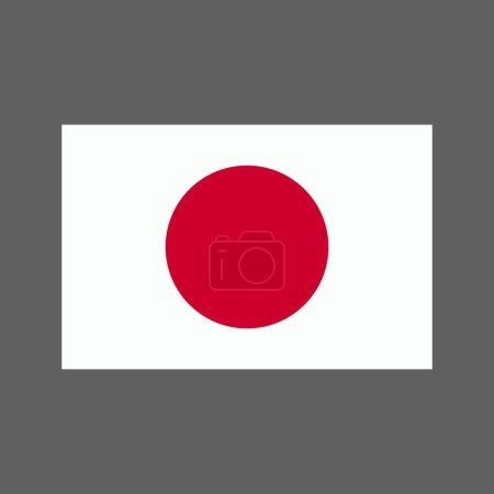Ilustración de Japanese flag sign. Japan day. National symbol of Japan. National Japanese flag for Independence Day. Rising Sun Flag. The Emperor's Birthday holiday. - Imagen libre de derechos