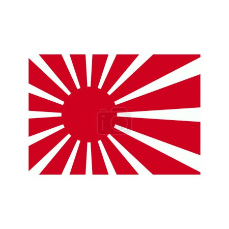 Ilustración de Japanese sun flag sign. Japan day. National symbol of Japan. National Japanese flag for Independence Day. Rising Sun Flag. The Emperor's Birthday holiday. - Imagen libre de derechos