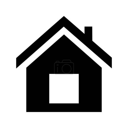 Minimalistische schwarze Haus-Ikone, Zeichen oder Symbol, perfekt, um Wohn- oder Immobilienkonzepte in trendiger Weise zu repräsentieren. Geometrisches Haus-Logo. Vector Haus Silhouette, isoliert auf weißem Hintergrund.