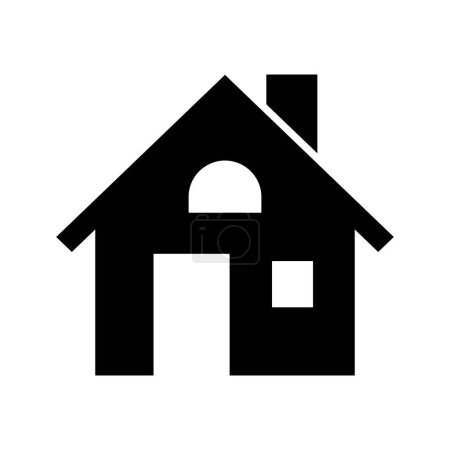Geometrisches Haus-Logo. Minimalistische schwarze Haus-Ikone, Zeichen oder Symbol, perfekt, um Wohn- oder Immobilienkonzepte in trendiger Weise zu repräsentieren. Vector Haus Silhouette, isoliert auf weißem Hintergrund.