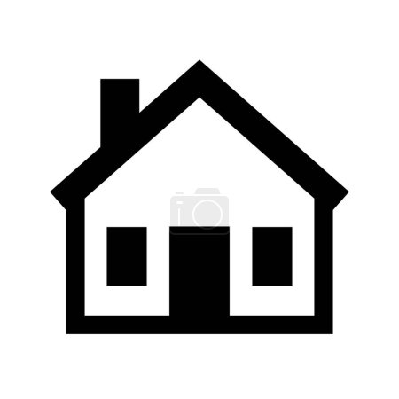Haus-Logo. Minimalistische schwarze Haus-Ikone, Zeichen oder Symbol, perfekt, um Wohn- oder Immobilienkonzepte in trendiger Weise zu repräsentieren. Vektor geometrische Haussilhouette, isoliert auf weißem Hintergrund.