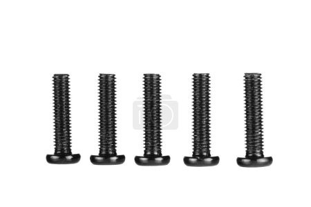 hex socket head screw in black color on isolated white background close up