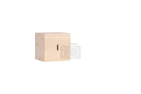 wooden cubes with the inscription I on a white isolated background close-up