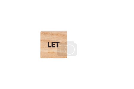 wooden cubes with the inscription Let on a white isolated background close-up