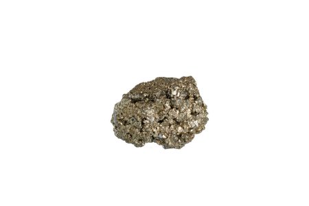 Pyrit-Mineralstein-Makro auf weißem Hintergrund Nahaufnahme