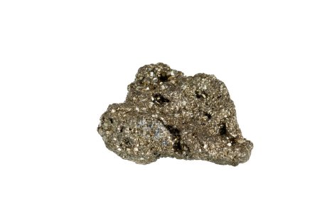 pierre minérale de pyrite macro sur fond blanc gros plan