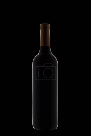 Photo for Bottle of wine with beautiful highlights on a black background close-up - Royalty Free Image