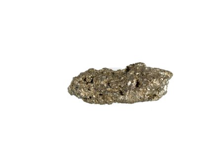 Pyrit-Mineralstein-Makro auf weißem Hintergrund Nahaufnahme