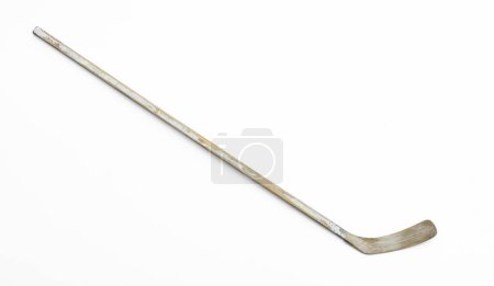 Foto de Wooden hockey stick isolated on white background - Imagen libre de derechos