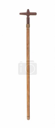 Photo for Wooden walking stick isolated on white background - Royalty Free Image