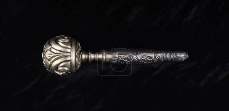 Photo for Golden scepter on black velvet - Royalty Free Image