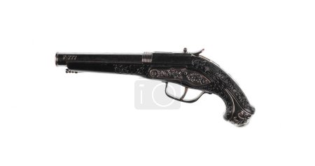 Photo for Ancient pirate pistol isolated on white background - Royalty Free Image