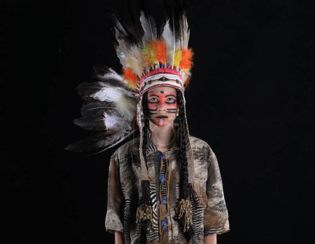 Indian Apache girl with bow