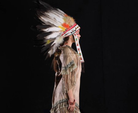 Indian Apache girl with bow
