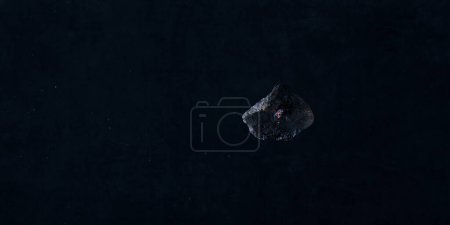 Photo for Flying asteroid meteorite in black space - Royalty Free Image