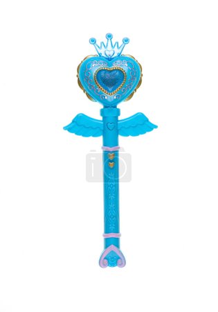 Photo for Blue toy magic wand isolated on white background - Royalty Free Image