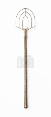  golden magic staff isolated on white background