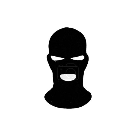 Illustration for Balaclava mask icon. Simple style counterterrorism poster background symbol. brand logo design element. balaclava mask t-shirt printing. Vector for sticker. - Royalty Free Image
