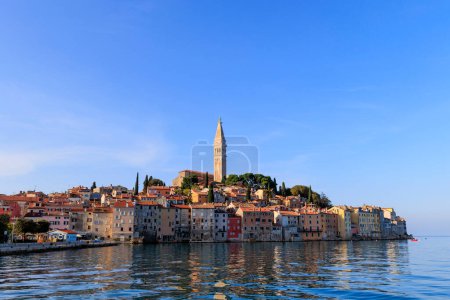Photo for Tower of St. Euphemia Church in Rovinj on the peninsula with the picturesque old town - Royalty Free Image