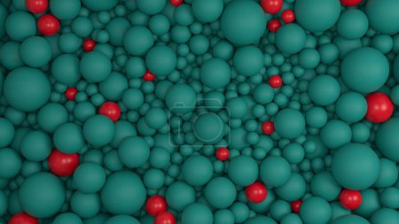 Photo for Abstract background with pile of many white and red balls. 3D rendering - Royalty Free Image