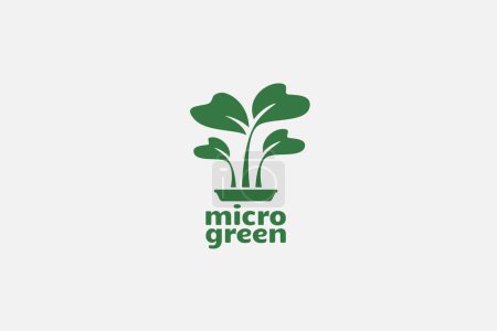 mikrogrünes Logo mit Gemüsesprossen als Symbol.