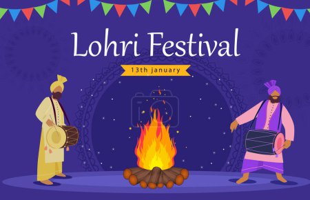 Foto de Feliz fondo de vacaciones Lohri para el festival Punjabi - Imagen libre de derechos