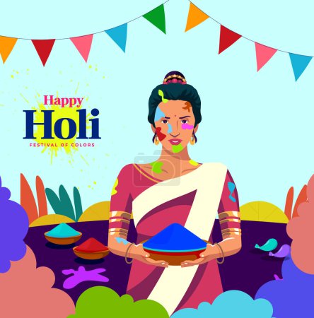 Indien Festival of Color Happy Holi Hintergrund