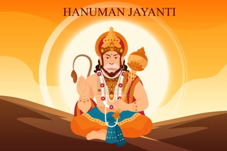 Téléchargez les photos : Lord Hanuman sur fond abstrait pour Hanuman Jayanti festival de l'Inde - en image libre de droit
