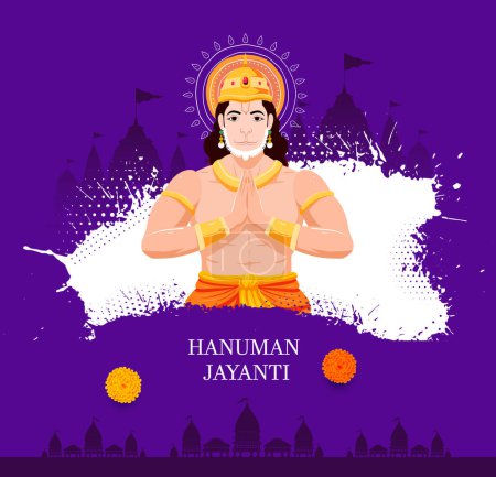 Téléchargez les photos : Lord Hanuman sur fond abstrait pour Hanuman Jayanti festival de l'Inde - en image libre de droit