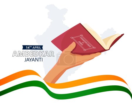 Dr. Bhimrao Ramji Ambedkar mit Verfassung Indiens für Ambedkar Jayanti am 14. April