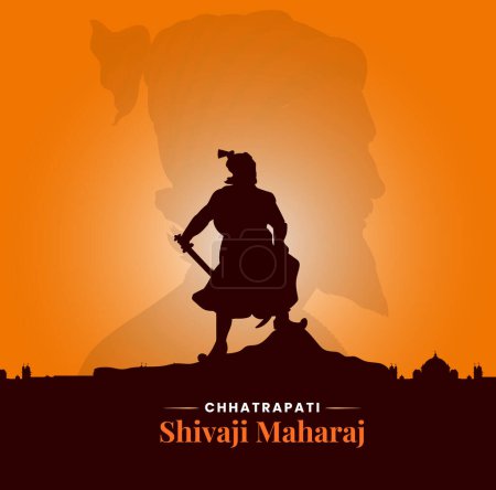 ilustración de Chhatrapati Shivaji Maharaj, el gran guerrero de Maratha de Maharashtra India