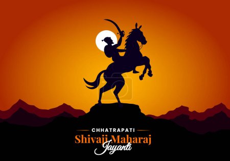 ilustración de Chhatrapati Shivaji Maharaj, el gran guerrero de Maratha de Maharashtra India