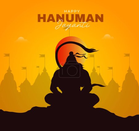 Hanuman jayanti celebración tarjeta de felicitación fondo diseño