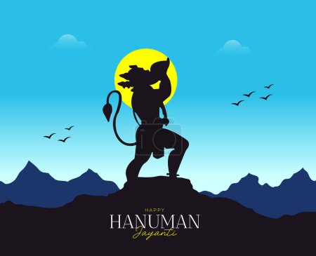 Hanuman jayanti celebration greeting card background design