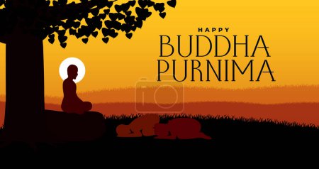 Illustration Of Buddha Purnima Background