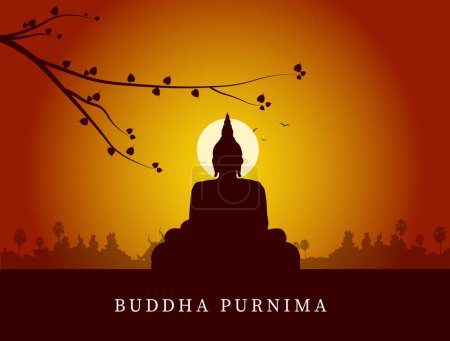 Illustration Of Buddha Purnima Background