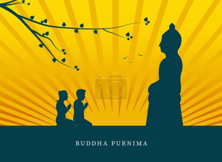 Photo for Illustration Of Buddha Purnima Background - Royalty Free Image