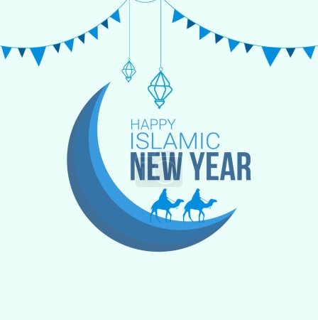 Happy muharram islamic new year festival background