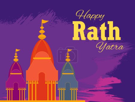 Joyeux festival rath yatra en Inde. Happy rath yatra illustration du festival 