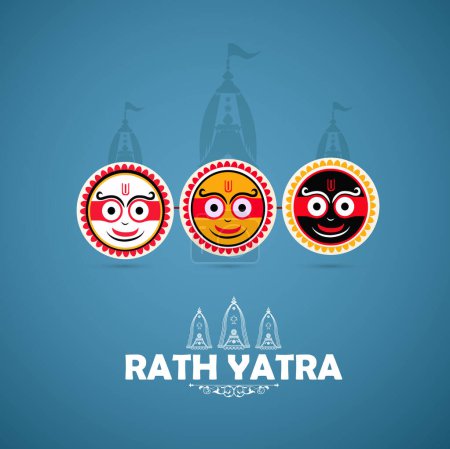 Happy rath yatra festival in Indien. Happy rath yatra festival illustration 