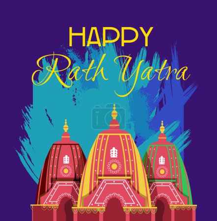 Illustration von Rath Yatra Lord Jagannath Festival Feiertagshintergrund in Odisha, Indien gefeiert 