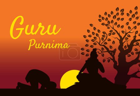 Guru Purnima. Illustration of a Banner for the Day Of Honoring Celebration Guru Purnima with Text Space Background. 