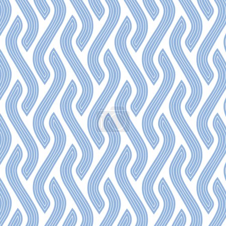 Indulge in the soothing beauty of this S-shaped wave pattern, available in serene shades of blue and white. Perfect for textiles or wallpaper, this design offers a chic and modern touch