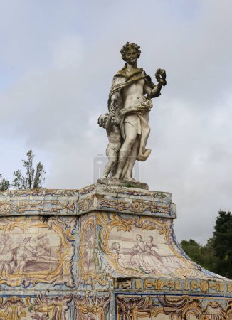 Photo for Queluz, Lisbon, Portugal- November 21, 2022: John Cheere sculptures in the garden of the National Palace of Queluz - Royalty Free Image