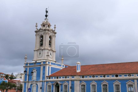 Photo for Queluz, Lisbon, Portugal- January 17, 2023: Colorful facade of the National Palace of Queluz in Sintra, Lisbon - Royalty Free Image